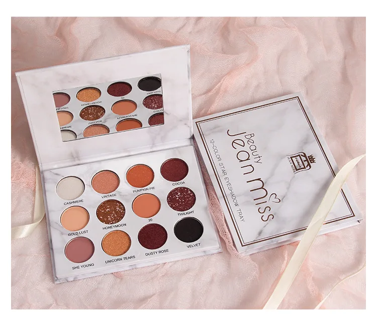 Brand Nude Eye Shadow Palette 12 Color Marble Eyeshadow Shimmer Matte Glitter Powder Waterproof Paleta De Sombra Makeup Pallete