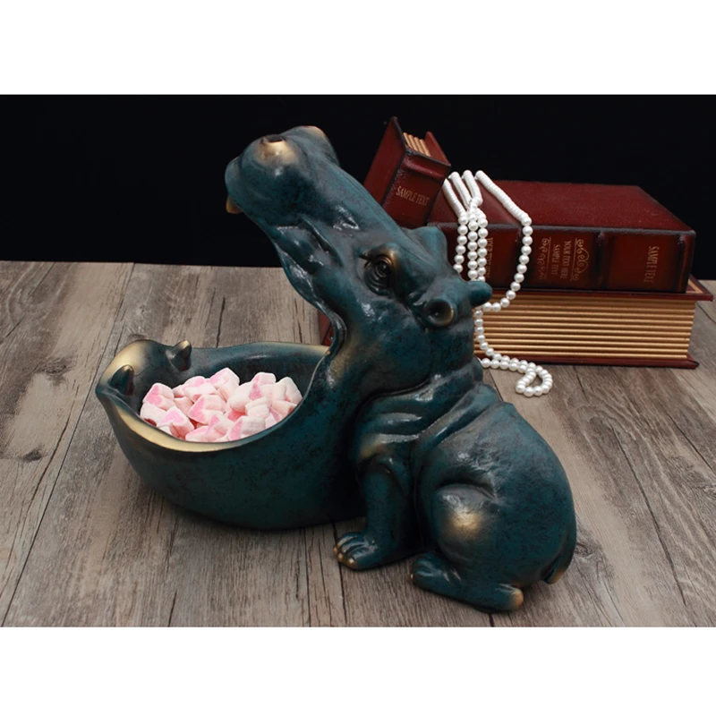 3D Бегемот Статуэтка скульптура украшения дома аксессуары стол Коробка для хранения декоративная фигурка для дома орнамент Свадебные украшения