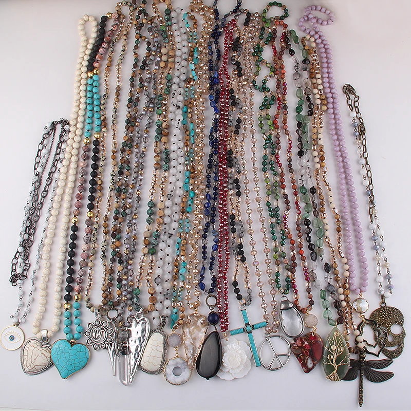 

Wholesale White 20pc Mix Color Fashion Jewelry Handmade Women Bohemian Necklaces