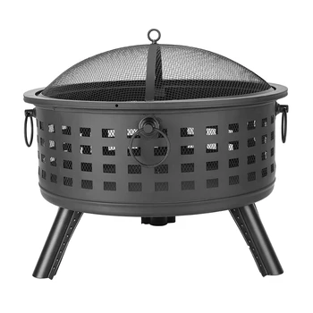 

2020 26” Steel Brazier Round Lattice Fire Bowl Fire Pit Free Shipping Backyard Poolside Decoration Outdoor Camping BBQ Brazier