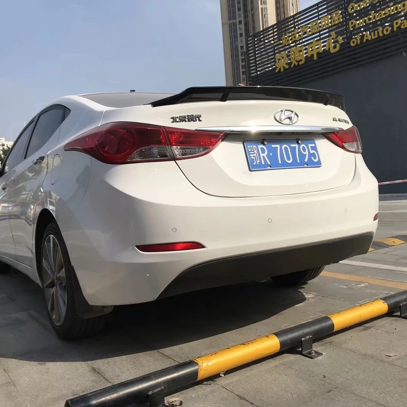 For Hyundai Elantra Spoiler ABS Material Car Rear Wing Elantra Primer Color Rear Spoiler  2012-2015 R style