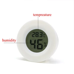 Compact Digital Humidity and Temperature Monitor with LCD Display (No Wire White)