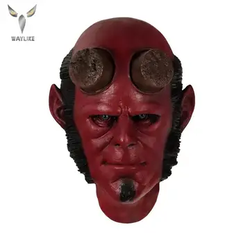 

Waylike Halloween Scary Hellboy Latex Mask Cosplay Hellboy Call Of Darkness Latex Masks Horror Halloween Party Mask