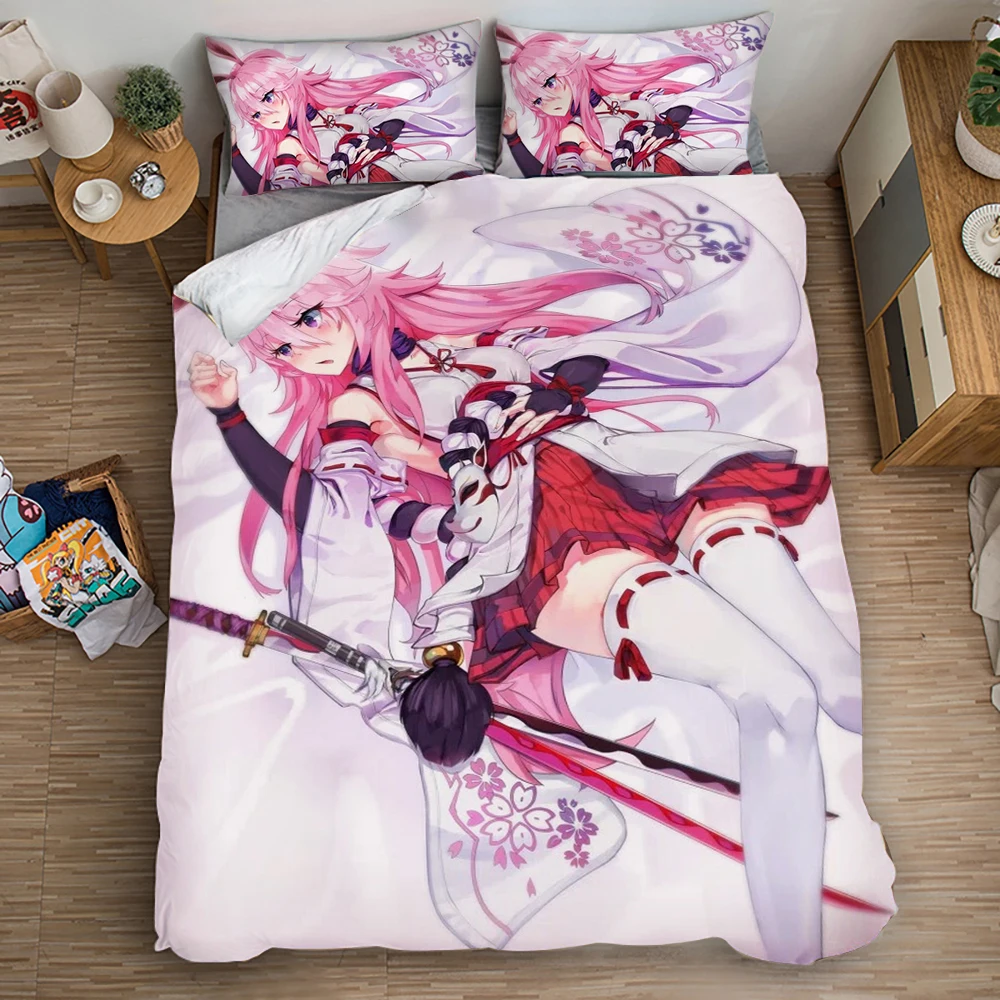 3D Yae Sakura Anime Print Bedding Set Duvet Covers Pillowcases One Piece Comforter Bedding Sets Bedclothes Bed Linen 03 