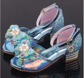 

Princess Girls Sandals Kids Shoes For Girl Dress Shoes High Heel Glitter Summer Party Wedding Sandals Children Shoe