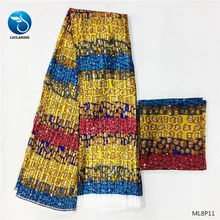 LIULANZHI африканская атласная ткань полиэстер принты атласная ткань для платья Горячая Распродажа нигерийская плиссированная восковая ткань 4+ 2 ярдов ML8P