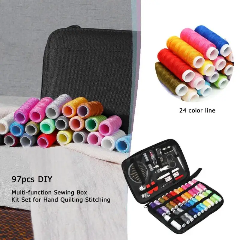 DIY Швейные коробка многофункциональный дорожный швейный набор игл устройство вдевания нитки лента Ножницы сумка для хранения, набор для шитья 70/90/97/98 шт