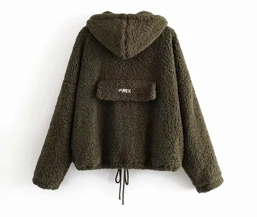 Зимнее Свободное пальто из искусственного меха ягненка с капюшоном серое меховое пальто с длинным рукавом на молнии Женская куртка короткая верхняя одежда
