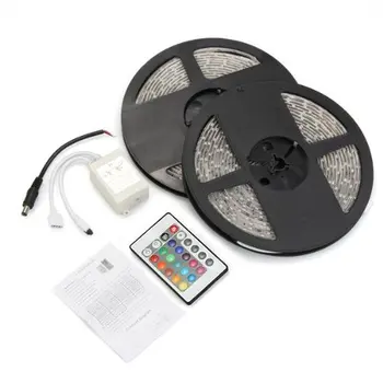 

Strip Light RGB SMD 3528 600 LED DC 12V Flexible Waterproof 10M 2x5 Command 24