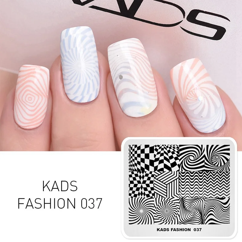 KADS шаблон для дизайна ногтей 63 дизайна модная серия Различные стили больше вариантов шаблон для штамповки ногтей пластины для дизайна ногтей трафареты - Цвет: Fashion 037