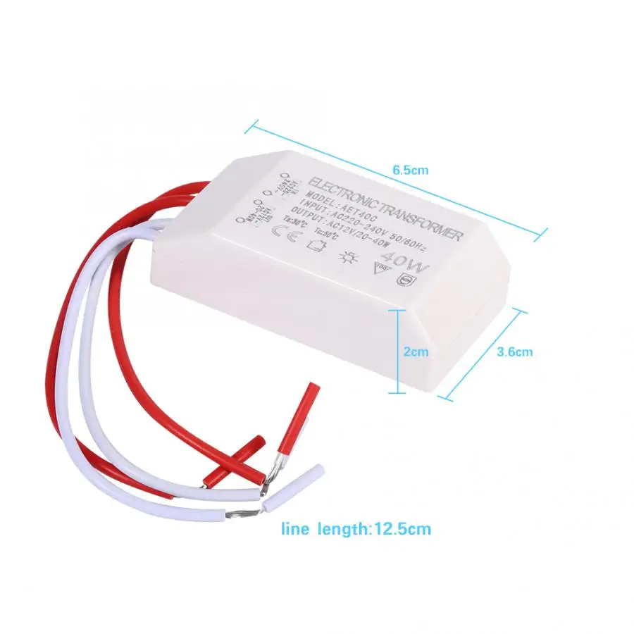 Напряжение Электронный трансформатор 40 Вт/60 Вт/80 Вт AC220V~ 240V-AC12V галогенная лампа Электронный трансформатор-драйвер питания адаптер
