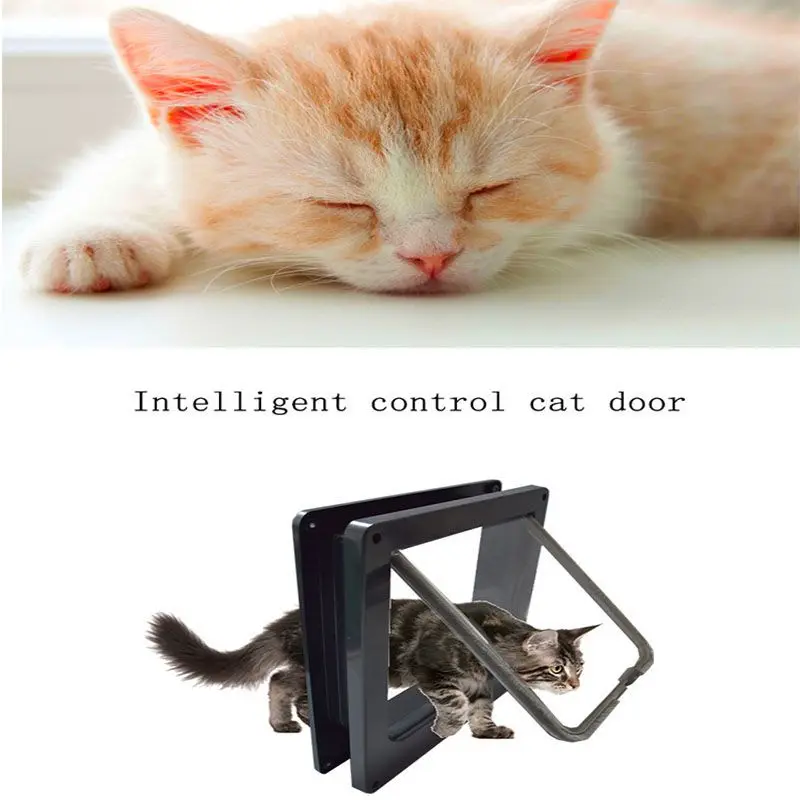 Двери для кошек, устойчивые к атмосферным воздействиям, двери для кошек, магнитные двери для питомцев с поворотным замком для кошек, кошечек и котят