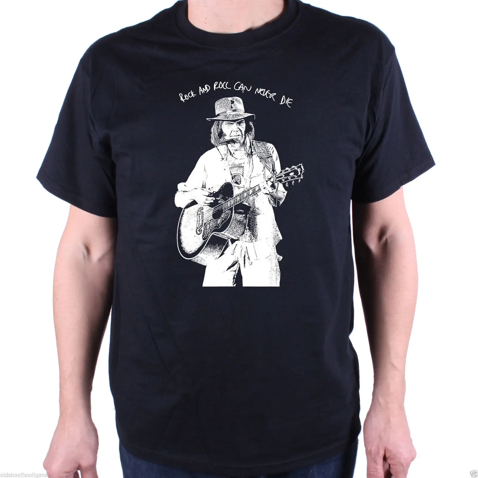 NEIL YOUNG ON STAGE PHOTO T SHIRT ROCK 