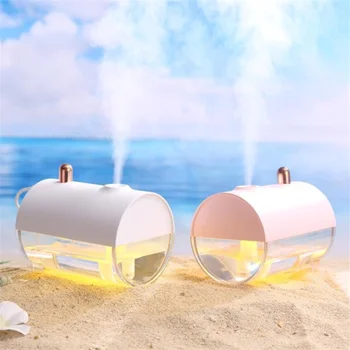 

Boat Humidifier LED Night Light USB Table Desk Lamp Mini Humidifier Ultrasonic Aroma Humidifier Lampara Home Decoration Creative