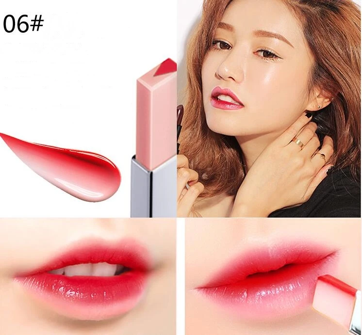 New 8 Color lips Lipstick V Cutting Two Tone Tint Silky Moisturzing Nourishing Lipsticks Easy to Wear Makeup maquiagem