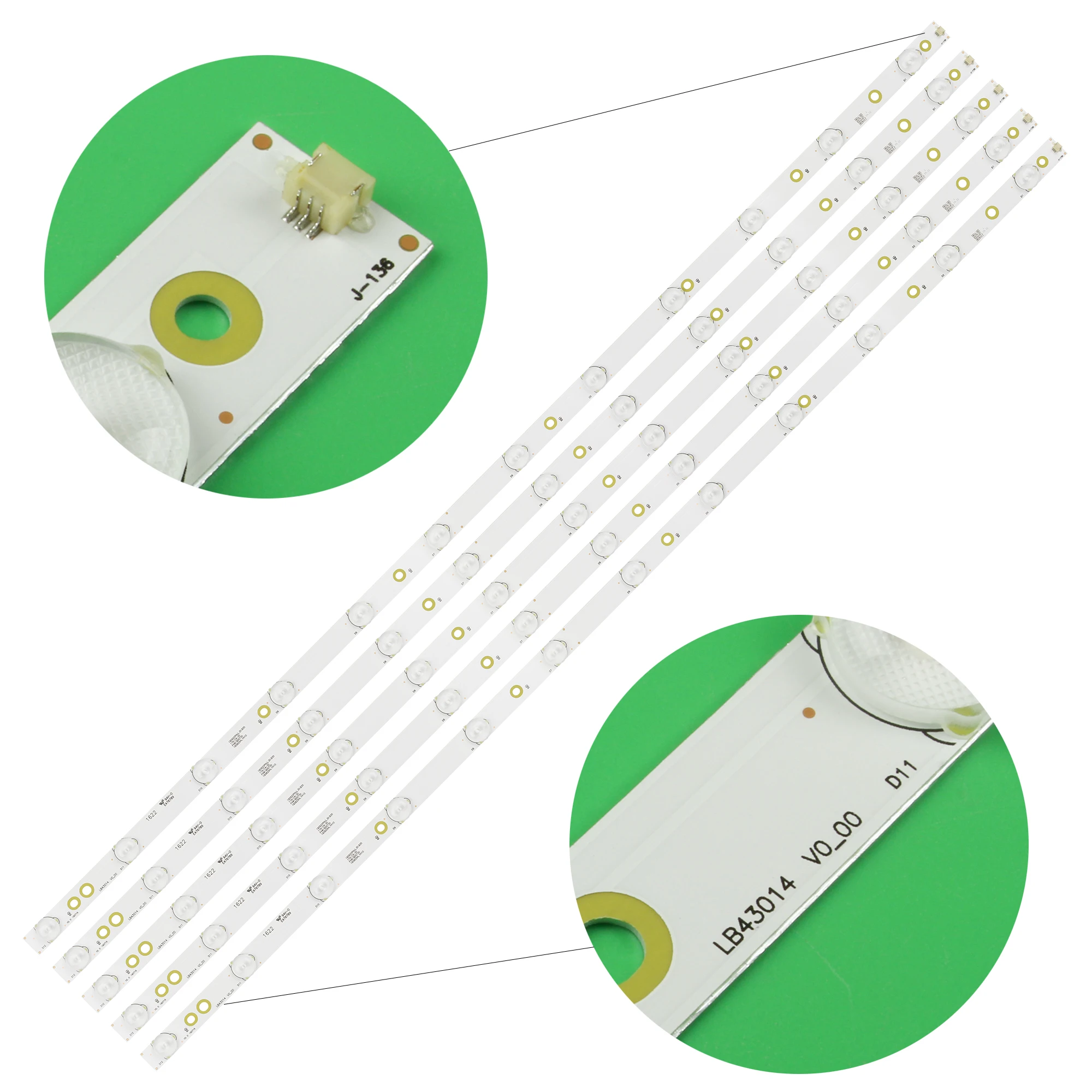 Tira de Lâmpada de Luz de Fundo Led com 12 Leds 43 tv Lb43014 Vtransparente 00 Tpt430u3 Eqlsj A.g 43pus6501 436101 Pus6201 43pus7202 43puh6101