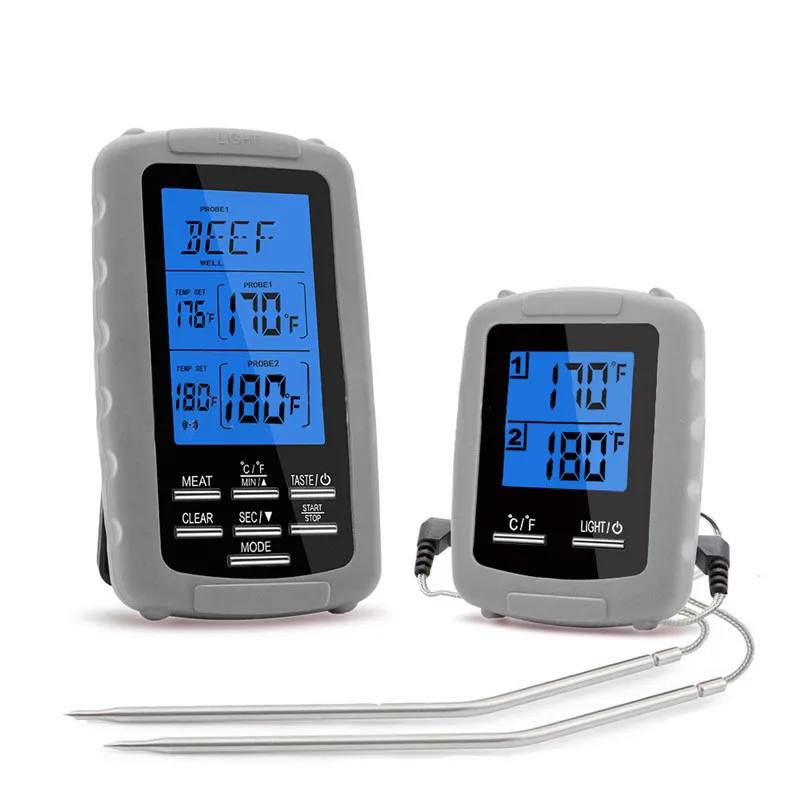 

Digital BBQ Thermometer Kitchen Oven Food Cooking Grill Smoker Meat Thermometer with Probe and Timer Temperature Alarm