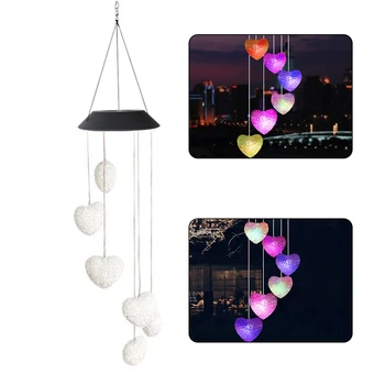 

LED Solar Wind Chime Crystal Ball Hummingbird Wind Chime Light Color Changing Waterproof Hanging Solar Light For Home Garden