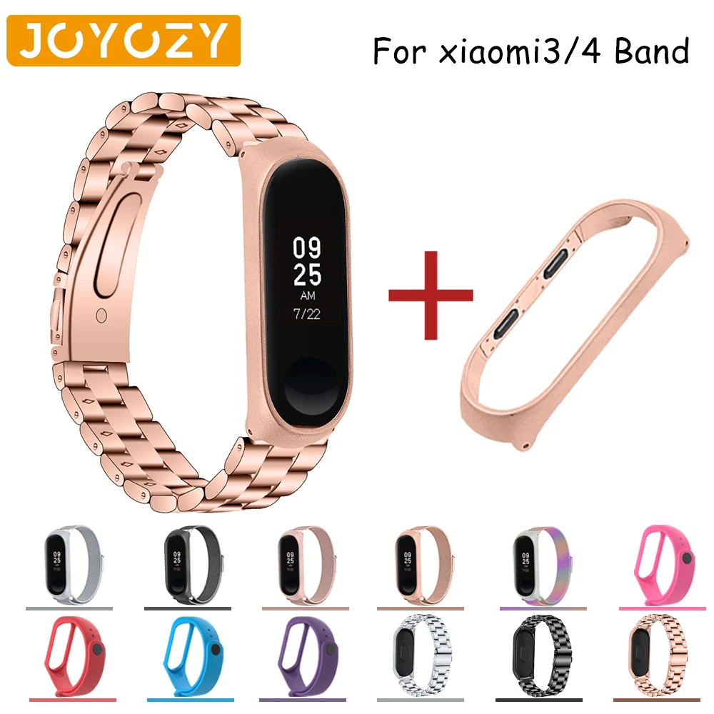 Браслет Миланская петля Joyozy удобный красивый ремешок для xiaomi band 3 4 из нержавеющей