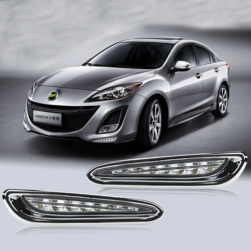 Светодиодный дневные ходовые огни для Mazda 3 MX 2010 2011 2012 2013 светильник реле светодиодный 12V Дневной