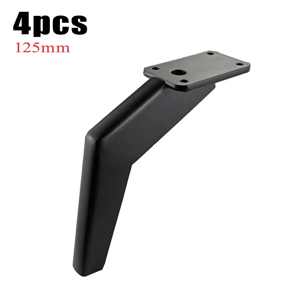 

4 Pcs Metal Black Inclined Corner Sofa Furniture Leg Cabinet Feet 12.5 / 15.5 Cm For Cabinets Sofas Coffee Tables TV Cabinets
