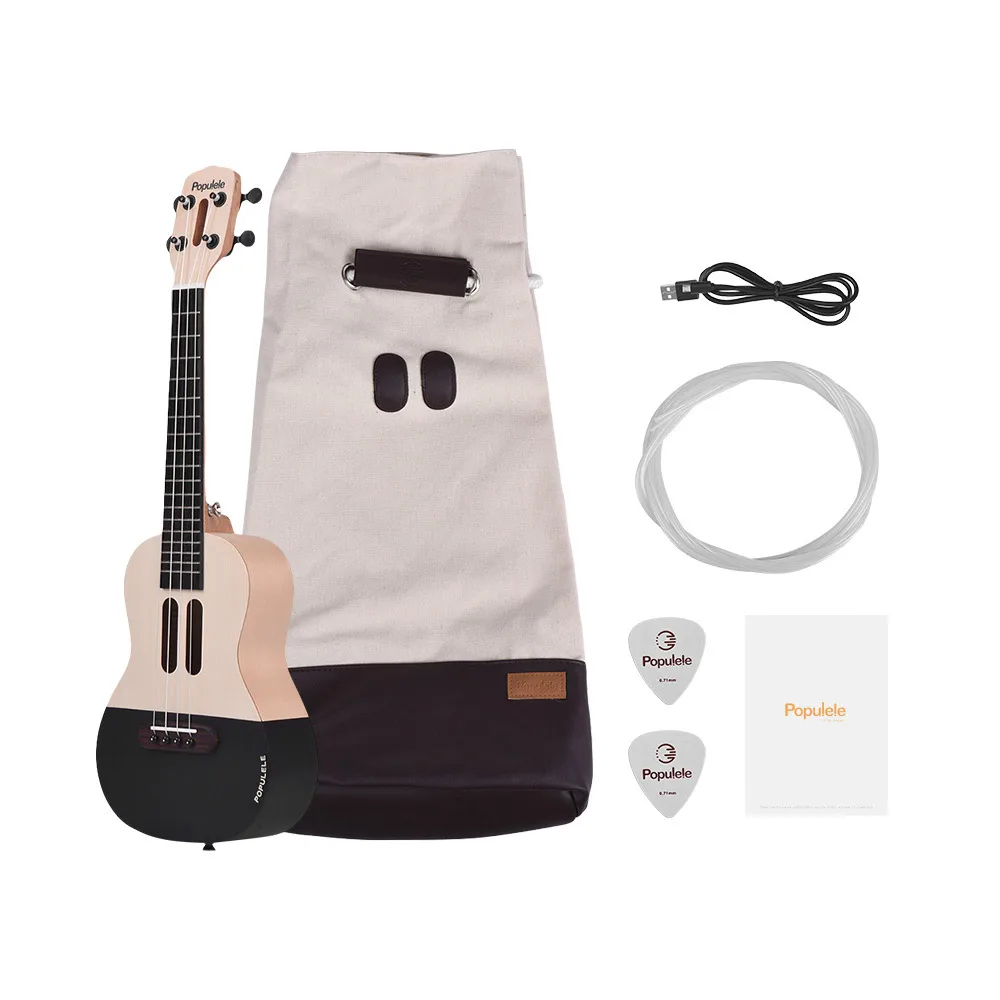 Populele U1 2" Умный Ukelele Uke комплект поддерживает приложение обучения Bluetooth подключение со светодиодный светильник для начинающих usb зарядка