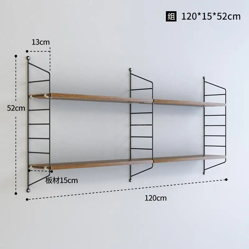 Скандинавские струнные настенные вешалки из кованого железа, многослойная книжная полка для гостиной, ТВ, настенные украшения, комбинация - Цвет: ml4