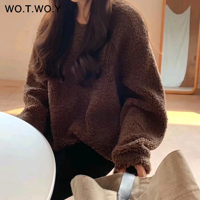 WOTWOY искусственный кашемир белый вязаный женский свитер Осень зима 2019 хлопок