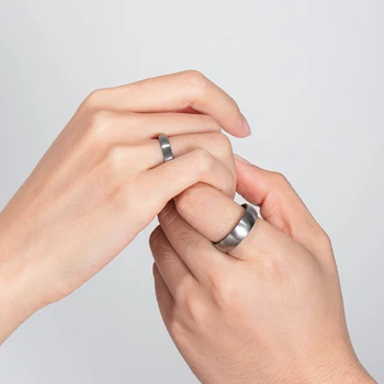 

Personalized Custom Engraved Rings for Couple Matte Stainless Steel Finger Rings for Women Men Wedding Band Promise Jewelry