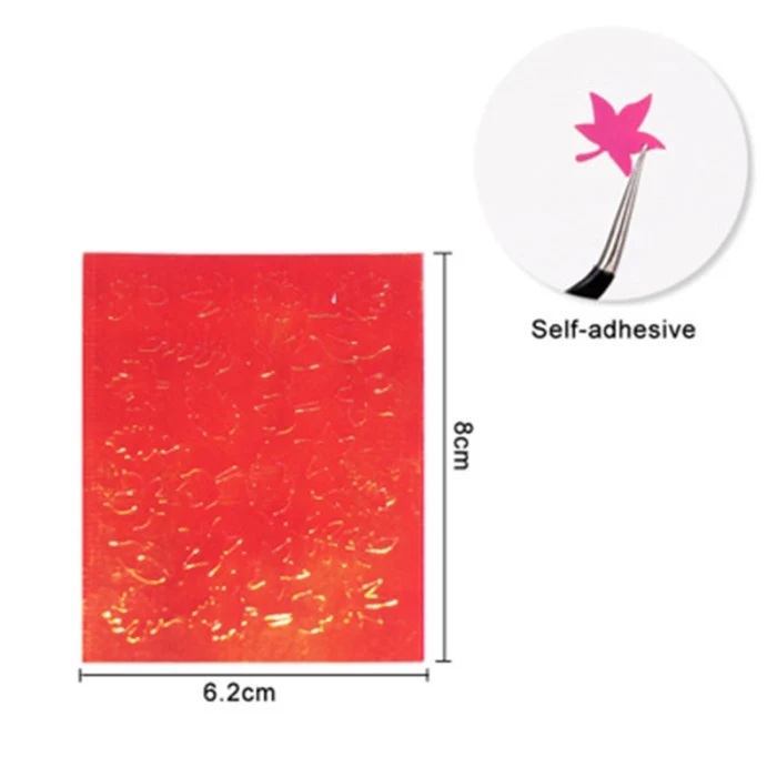 Nail Art Colored Flame Maple Leaf Sticker Nail Sticker Reflective Sticker 16 Sheets WH998