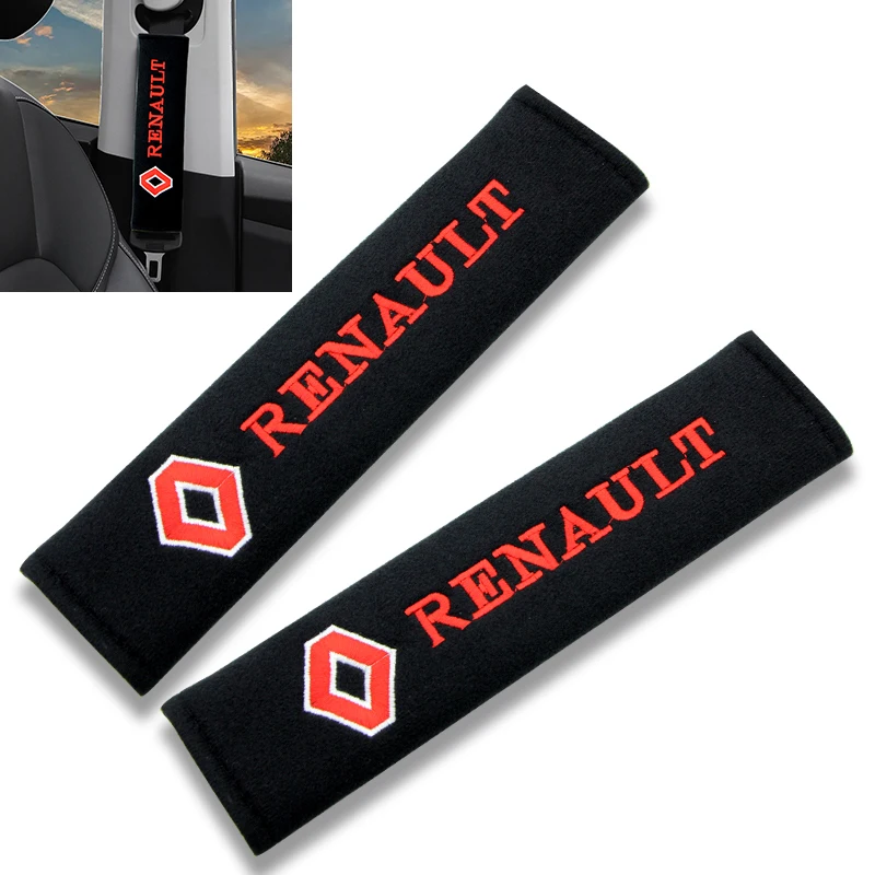 

2pcs Cotton Car Badge Seat Belt Shoulder Protection Cushion for Renault Megane 2 3 Duster Logan Clio Laguna 2 Captur Car Styling