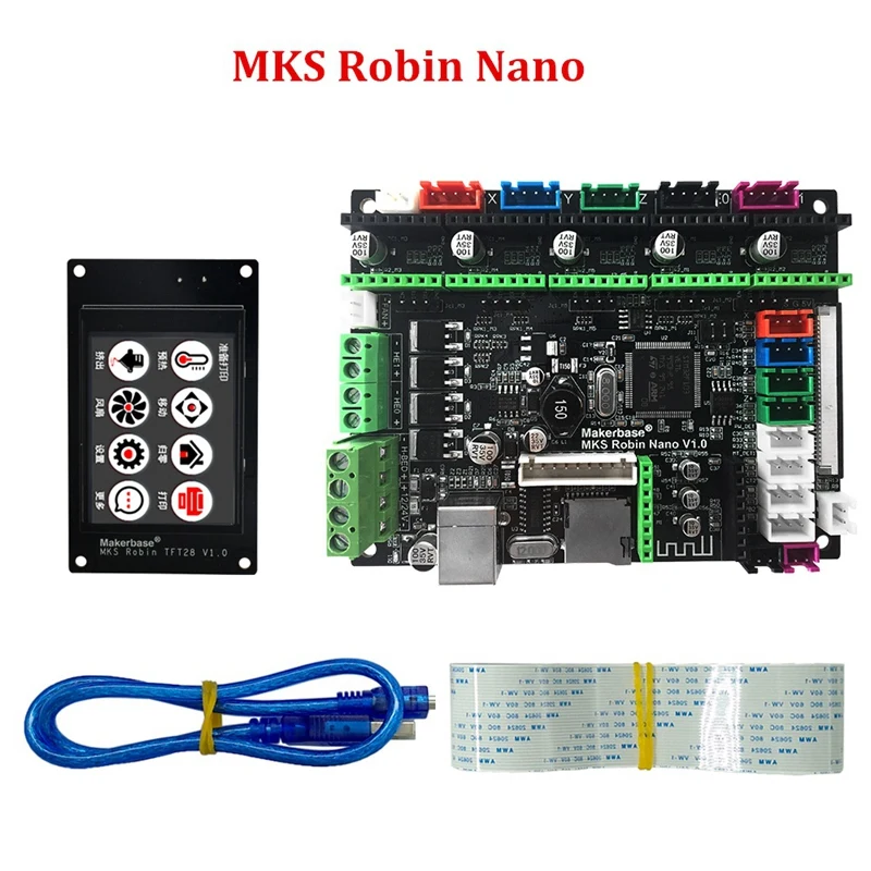 Makerbase модернизированная MKS Robin Nano V1.0 ARM плата управления с TFT28 2,8 дюймов пресс-дисплей STM32 интегрированный MKS Robin 3d принтер