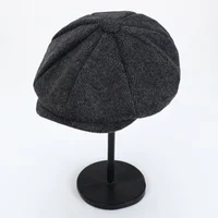 Nowe Retro gazeciarz czapki mężczyźni ośmiokątne kapelusze brytyjscy malarze czapki jesienne zimowe berety w jodełkę kaszkiety Hip Hop berety gorras 4