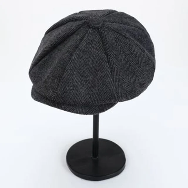 Nowe Retro gazeciarz czapki mężczyźni ośmiokątne kapelusze brytyjscy malarze czapki jesienne zimowe berety w jodełkę kaszkiety Hip Hop berety gorras 4