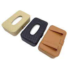 Подвесная коробка для хранения из искусственной кожи, автомобильная коробка для салфеток, держатель для салфеток, солнцезащитный козырек, подвесная коробка из ткани для автомобиля, универсальные аксессуары для сидений