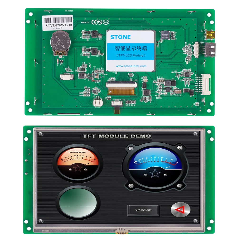 Открытая рама/Встроенный интеллектуальный 7 0 &quot800x480 HMI TFT LCD сенсорный экран с 3