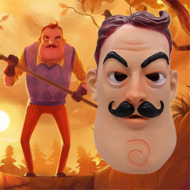 Горячая новая игра Hello Neighbor Маска Косплей костюмы реквизит Хэллоуин террор