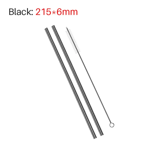 2Pcs Black-B 4 шт./компл. многоразовые Нержавеющая сталь соломенная шляпа с чистящая щетка или коробка для соломинок экологически чистый металл питьевой набор соломинок для Стекло кружка - Цвет: 2Pcs Black-B