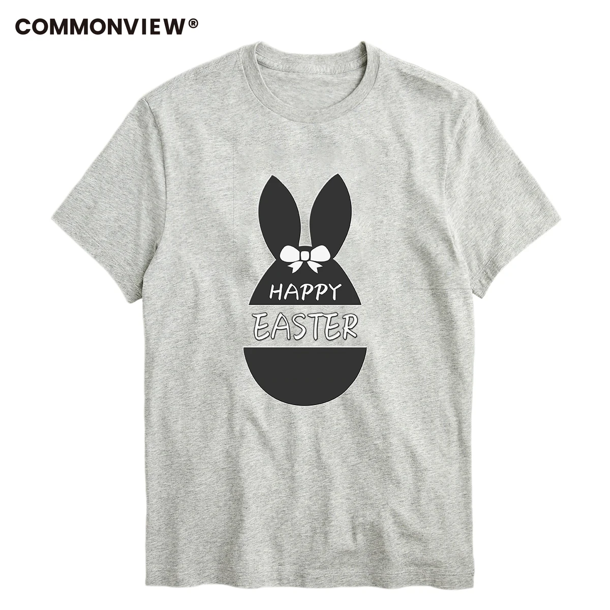 

COMMMONVIEW 100% cotton short sleeve Happy easter egg men t-shirt casual o-neck loose women t shirt summer tshirt men t shirts