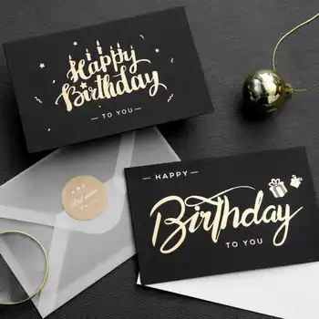

Greeting Cards for Happy Birthday Party Blessing Message Postcards Gift Card Creative Mini Cards 24PCS