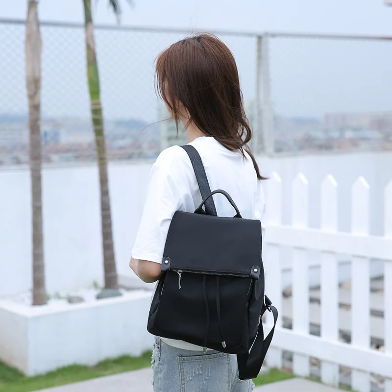 

New Style Multi-functional Drawstring Top Backpack WOMEN'S Bag Fashion WOMEN'S Backpack Large Capacity Waterproof Oxford Cloth A