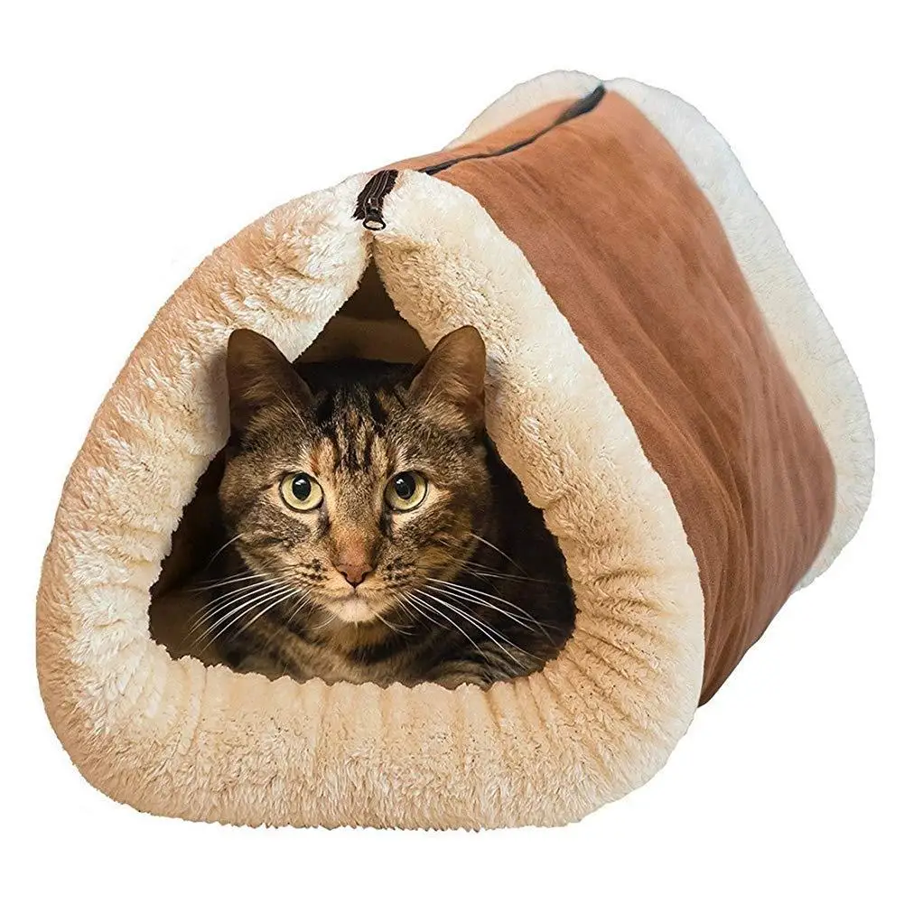 

® 2 In 1 Soft And Cosy Warm Thermal Core Self-heating Cat Tunnel And Mat Pet Bed - Ideal For All Cats, Puppys And Small Dogs