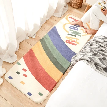 

Colorful Rainbow mat Printed Soft Anti-slip Long Bedroom Floor Carpet Hallway Porch Area Rug Doormat Carpets for Living Room