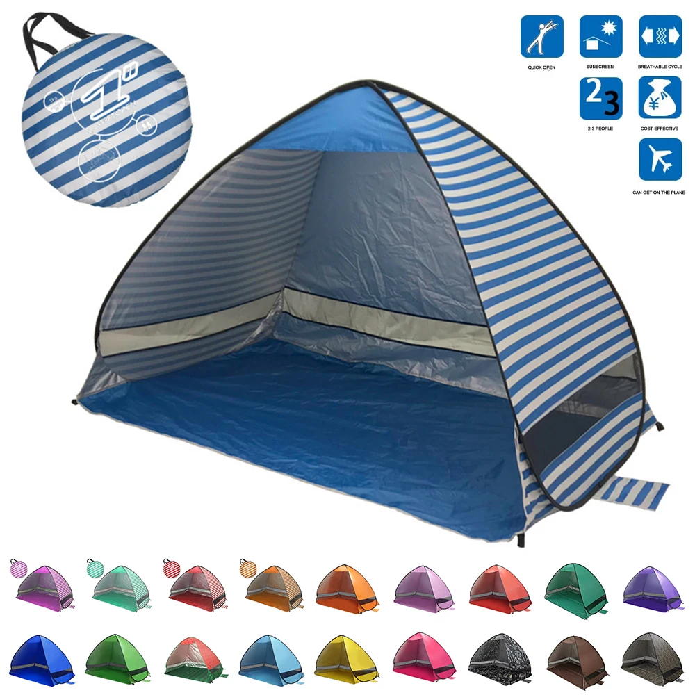 

Portable Folding beach tent Pop up Automatically set up camping beach tent quickly open outdoor Family Tent UV50+ 200*120*130CM
