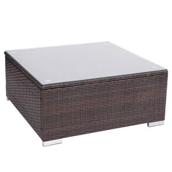 

Oshion Outdoor Patio PE Wicker Rattan Coffee Table with tempered glass