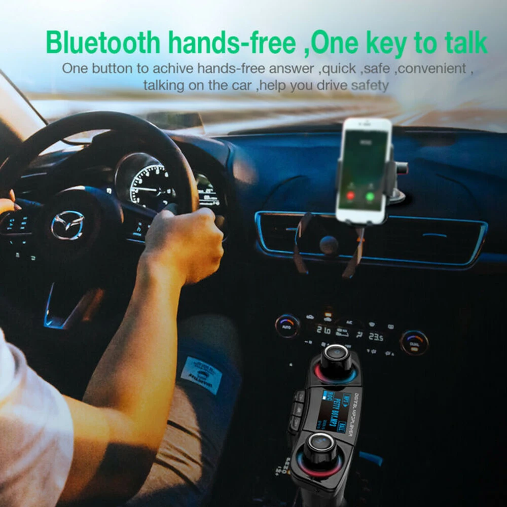 Беспроводной Bluetooth Hands-free fm-передатчик Aux USB MP3-плеер 1," светодиодный дисплей
