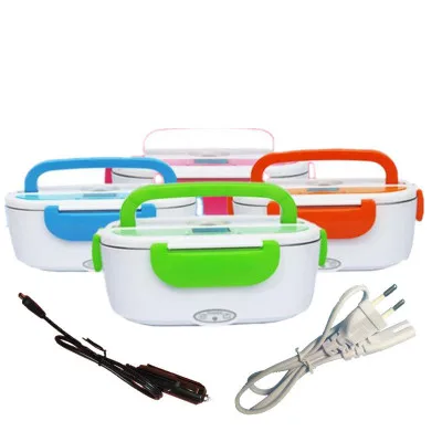 

12/110/220V Portable Electric Heated Lunch Box Bento Boxes Car Food Rice Container Warmer Car Home Rice Box Cooker Dinnerware
