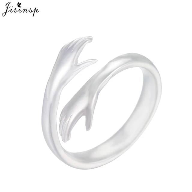 Jisensp Minimalist Jewelry Silver Color Geometric Rings for Women Adjustable Round Triangle Heartbeat Finger Ring bague femme SYJZ123