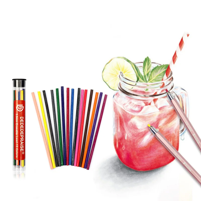 Mechanical Pencil Lead Colorful 3.0mm Anime Pencils Rod Automatic Pencil Lead colored Refill Office School Supplies TR-3000 6