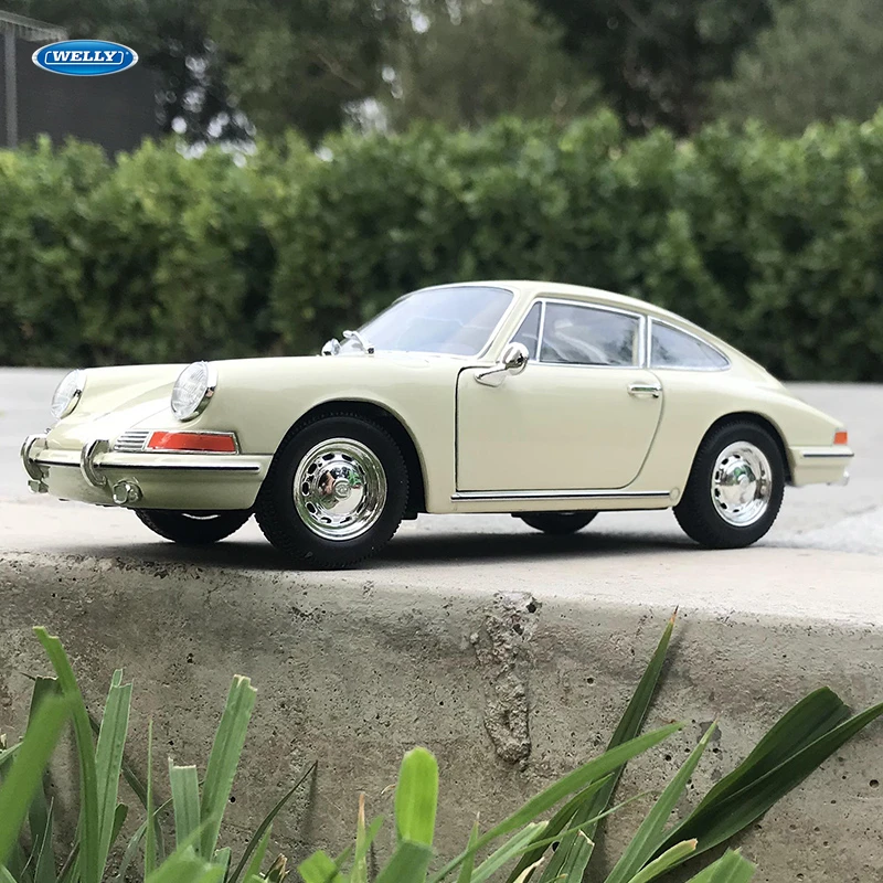 

welly 1:24 1964 Porsche 911-off-whit car alloy car model simulation car decoration collection gift toy Die casting model boy toy